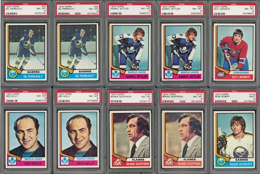 1974/75 Topps Hockey PSA-Graded Collection (129) Including Hall of Famers 